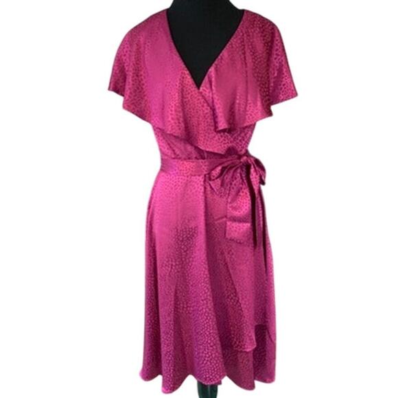 NEW with Tags DKNY Mulberry Silky Wrap Dress Size 2 - Picture 1 of 6